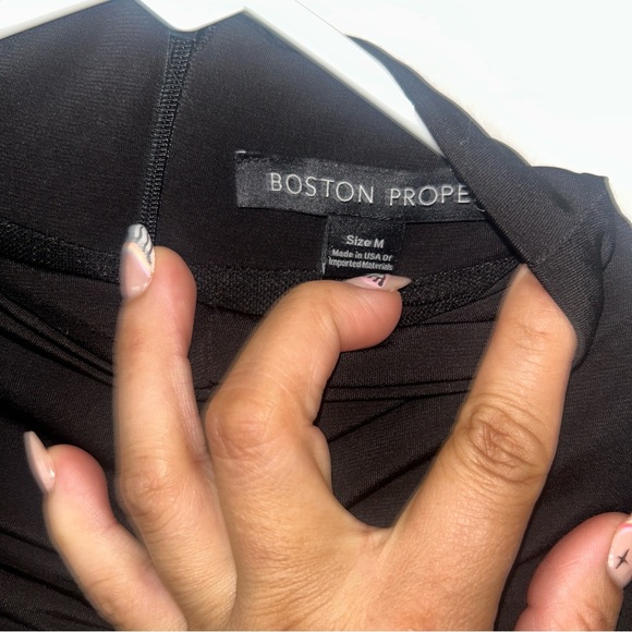 Boston Proper Black Ruched Long Sleeve Blouse - Picture 2 of 3